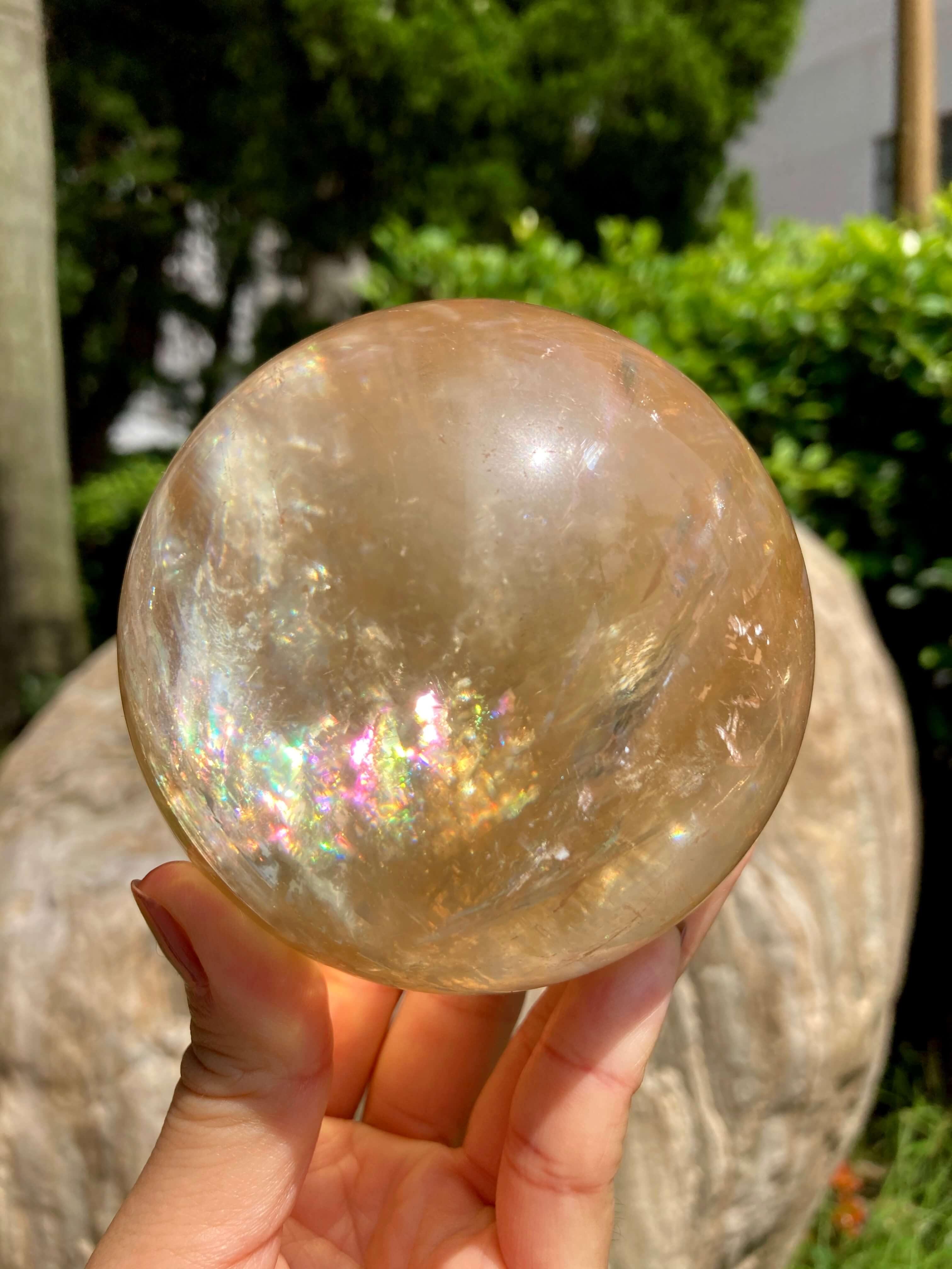 Honey store Calcite Sphere