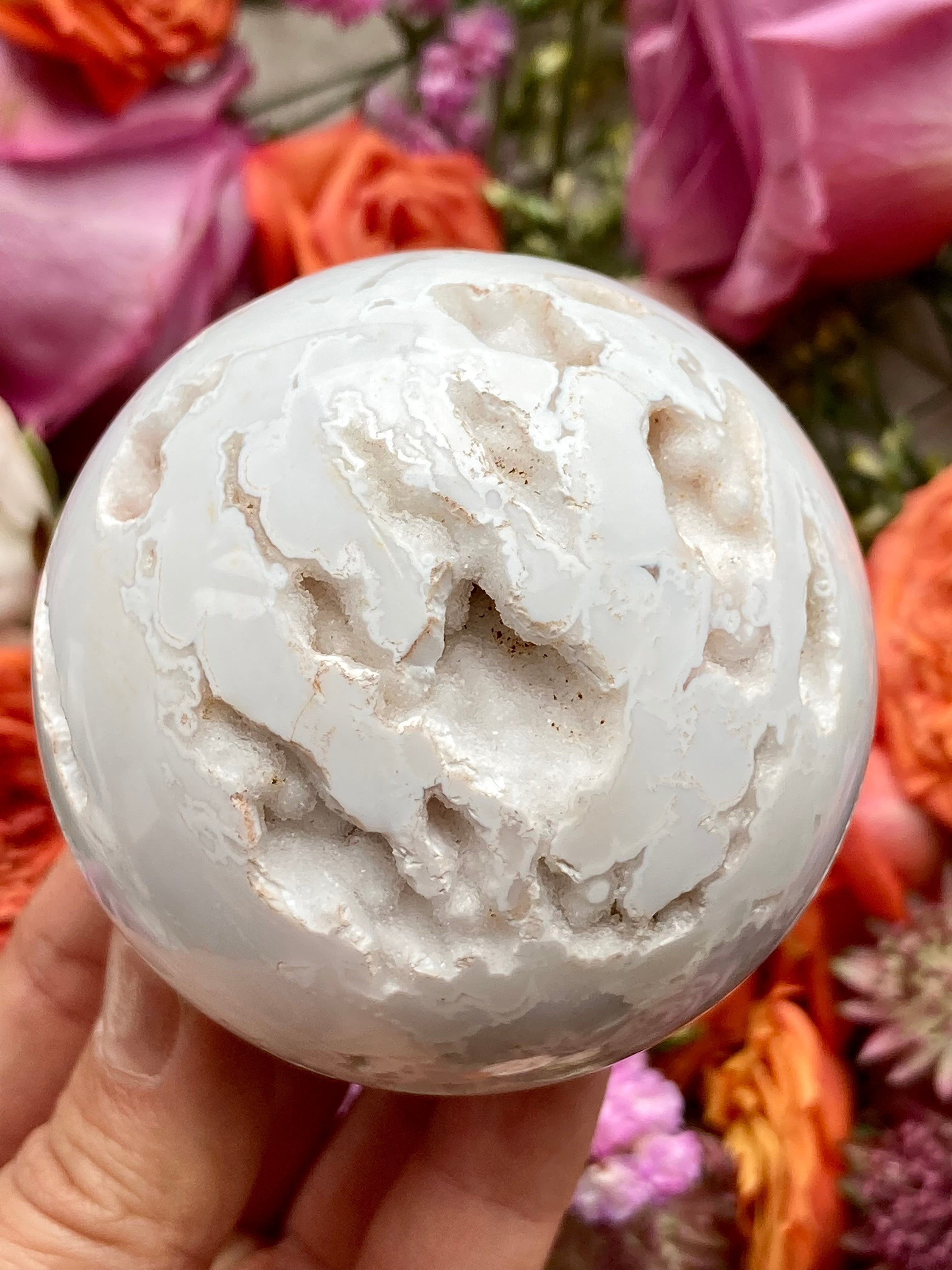 White Agate Druzy Sphere | White Agate || outlet Quartz Agate Druzy || Large Agate ||Druzy Agate Sphere | Natural White Agate