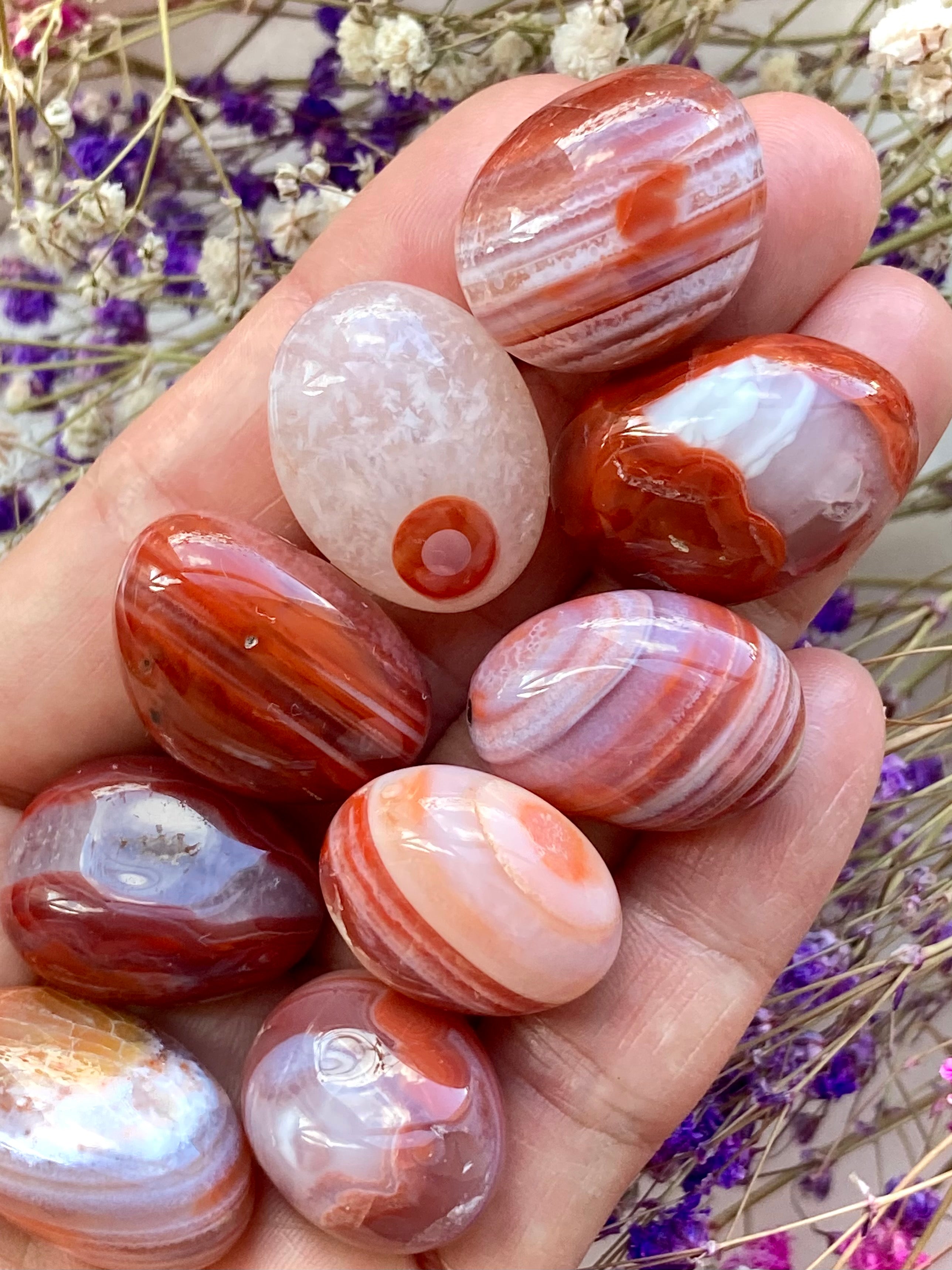 Banded Red Agate Chalcedony Tumbles confidence sensuality