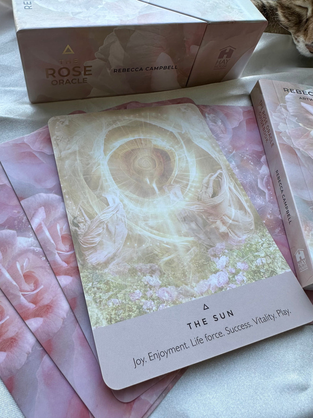 Pink Quartz Oracle Message The Rose Oracle Card Deck - Rebecca Campbell (with a Rose Quartz cryst ...