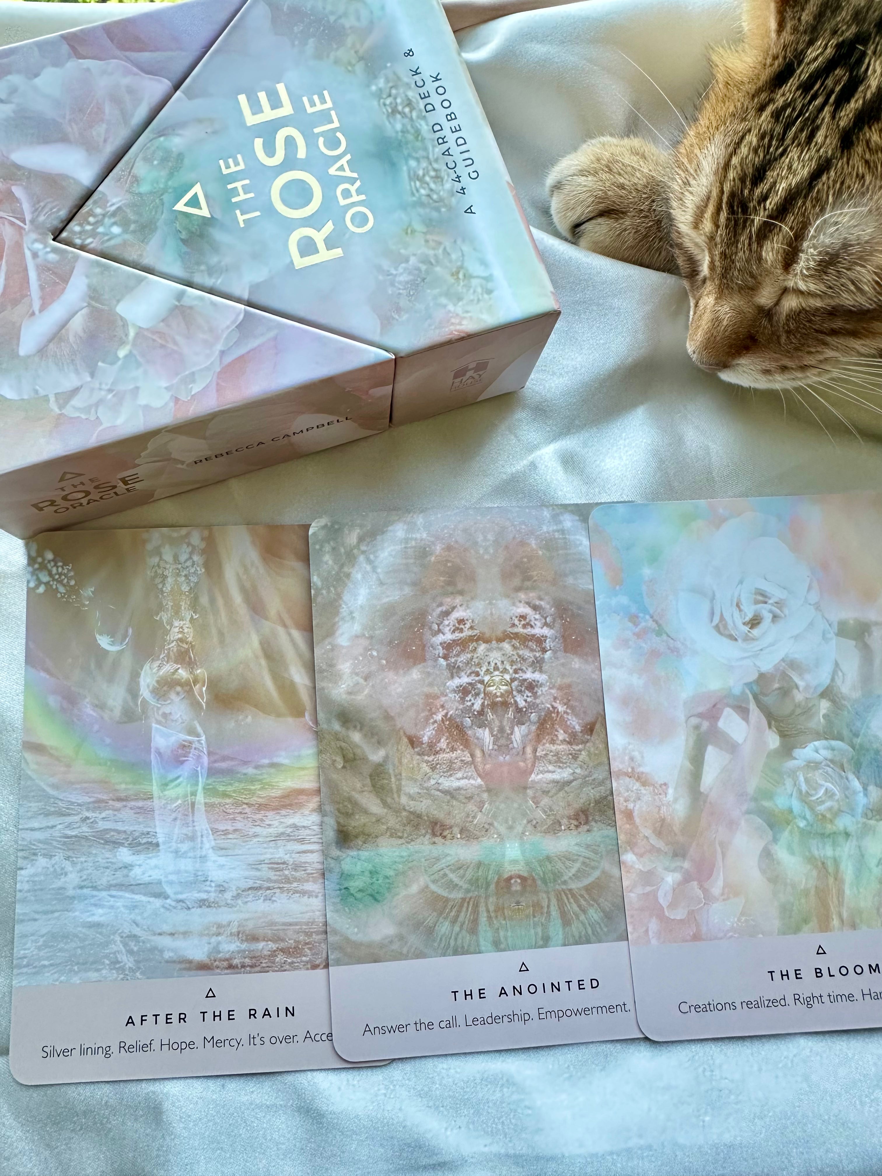 Pink Quartz Oracle Message The Rose Oracle Card Deck - Rebecca Campbell (with a Rose Quartz cryst ...