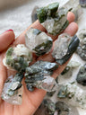 Green Tourmalinated Quartz Minerals: grounding & passion