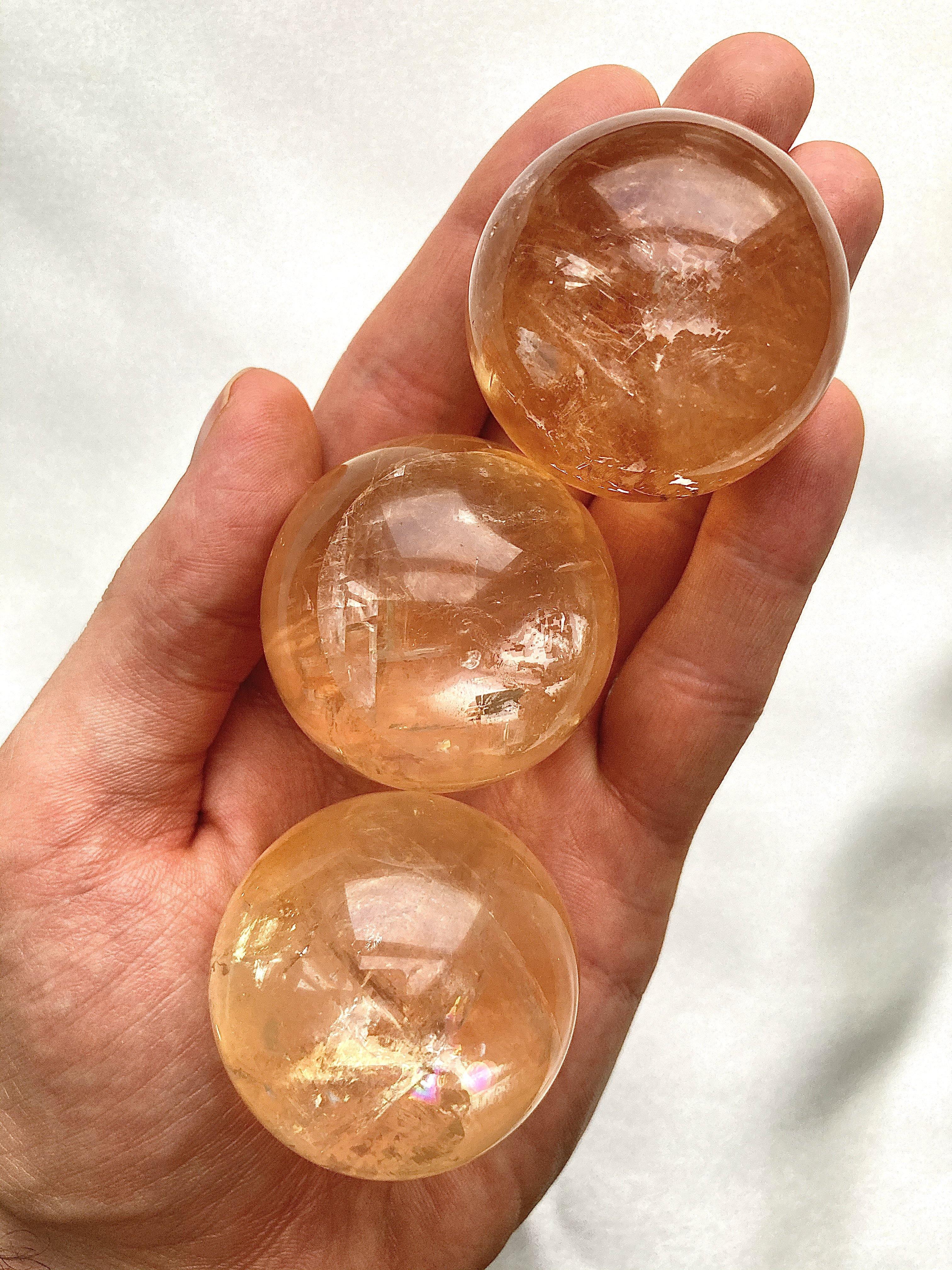 Honey Calcite Sphere - thecrystalvan