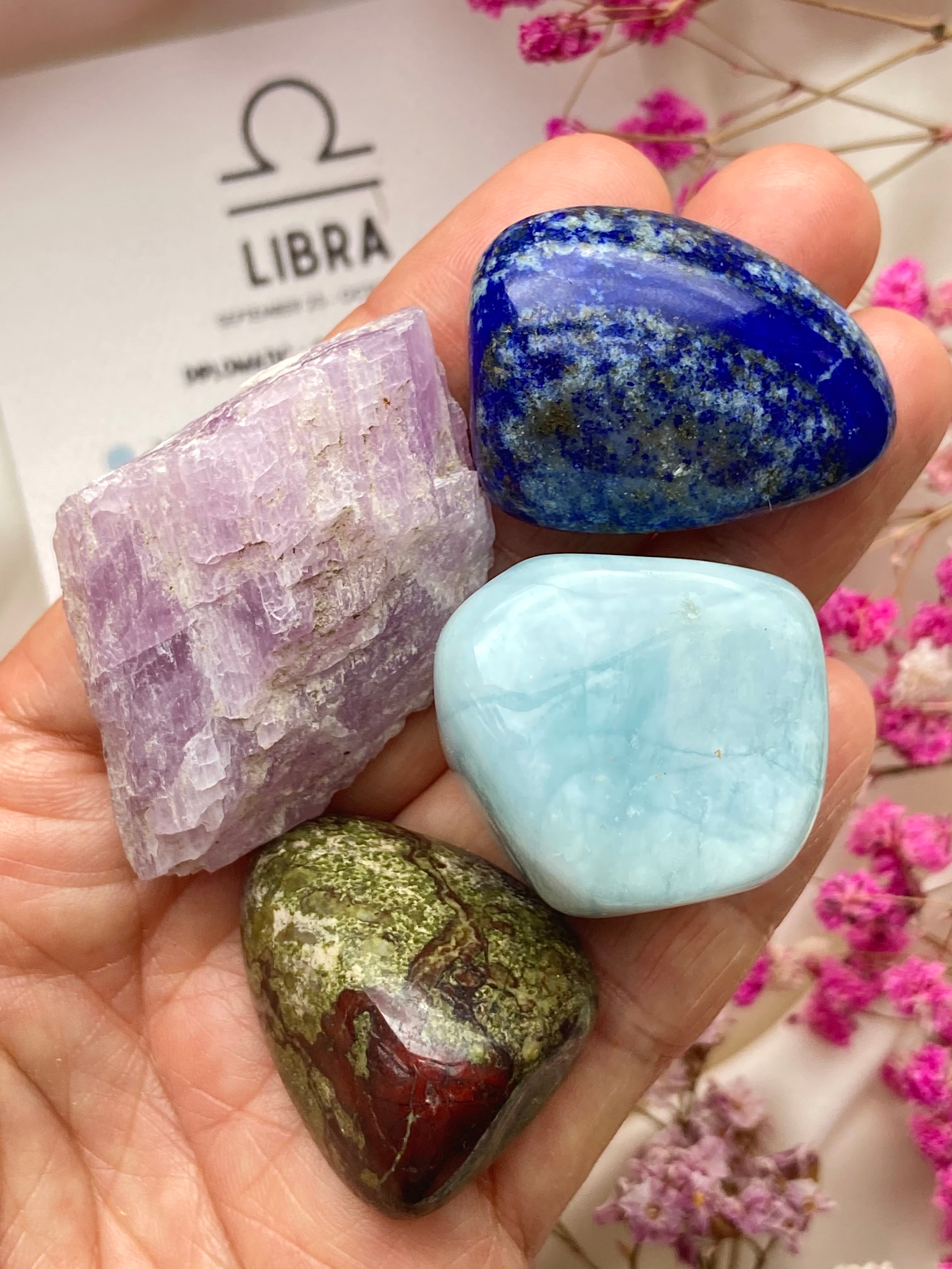 Libra Crystal Set: Zodiac Birthstones for Balance, Harmony Self-Expr