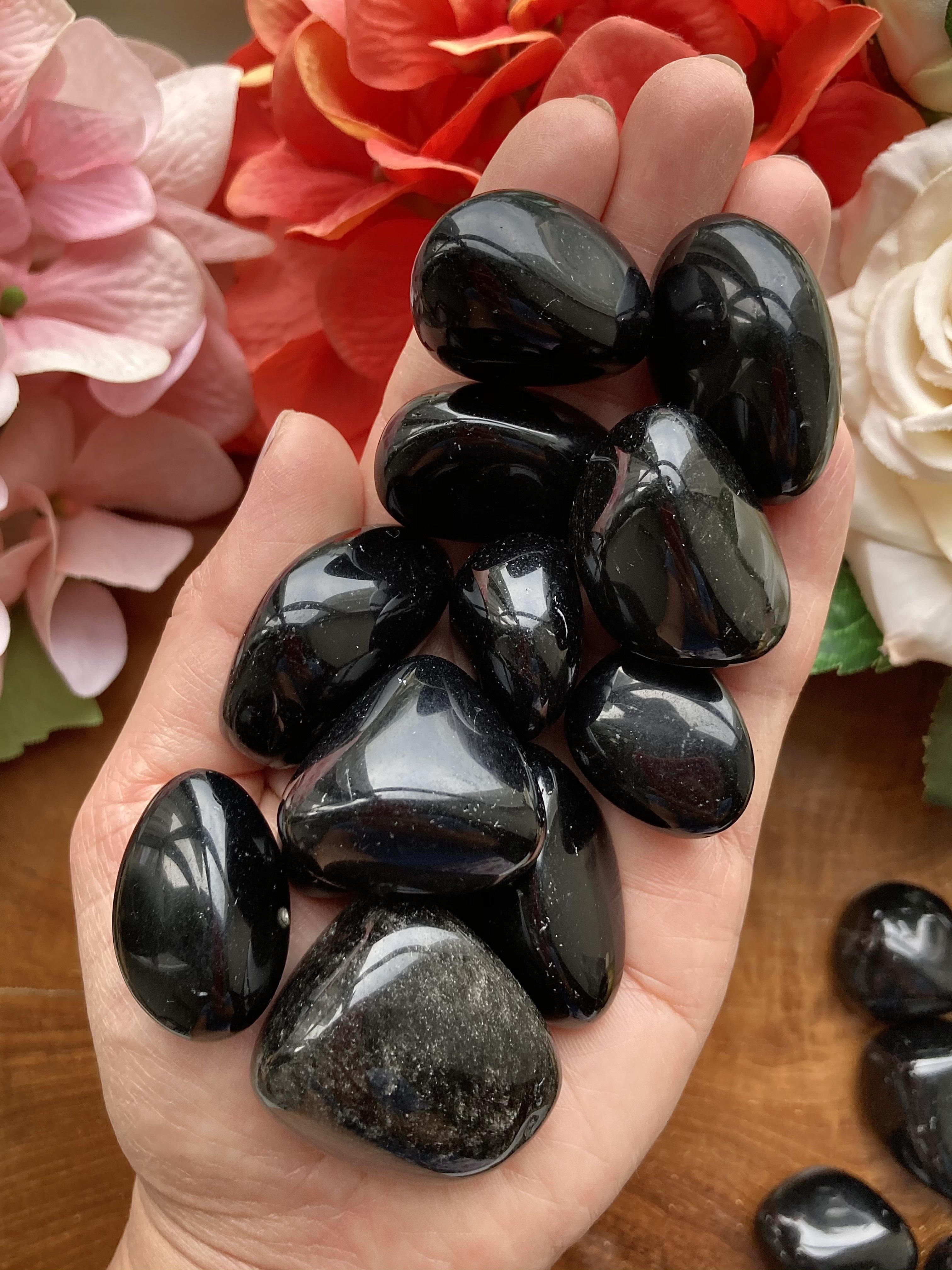 Black Obsidian Tumbles - thecrystalvan