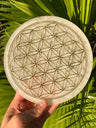 Flower of Life Geometry Charger Plate with 14k Gold | abundance & manifesting goals