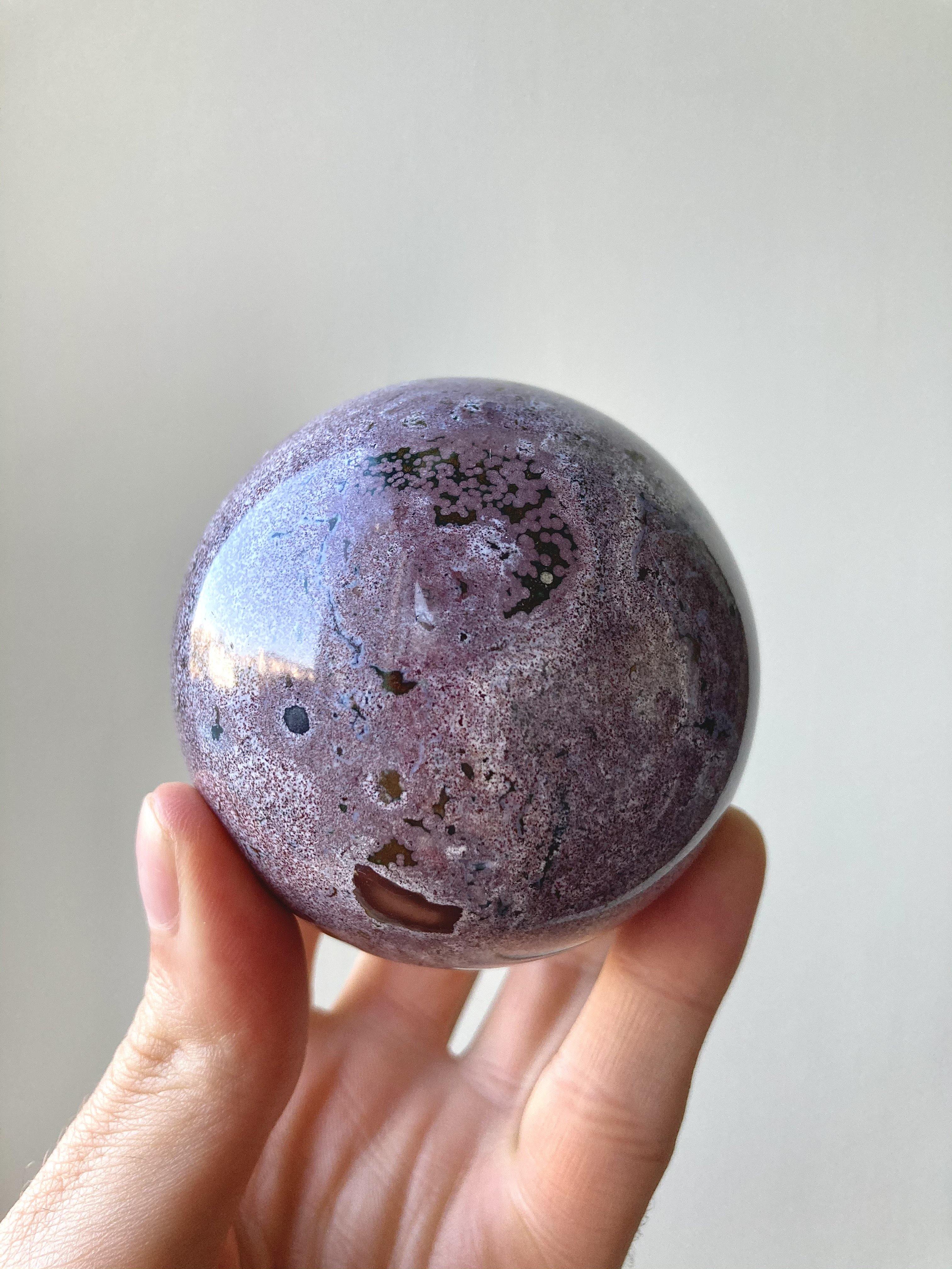 Ocean Jasper Sphere (comes with glass stand) - thecrystalvan