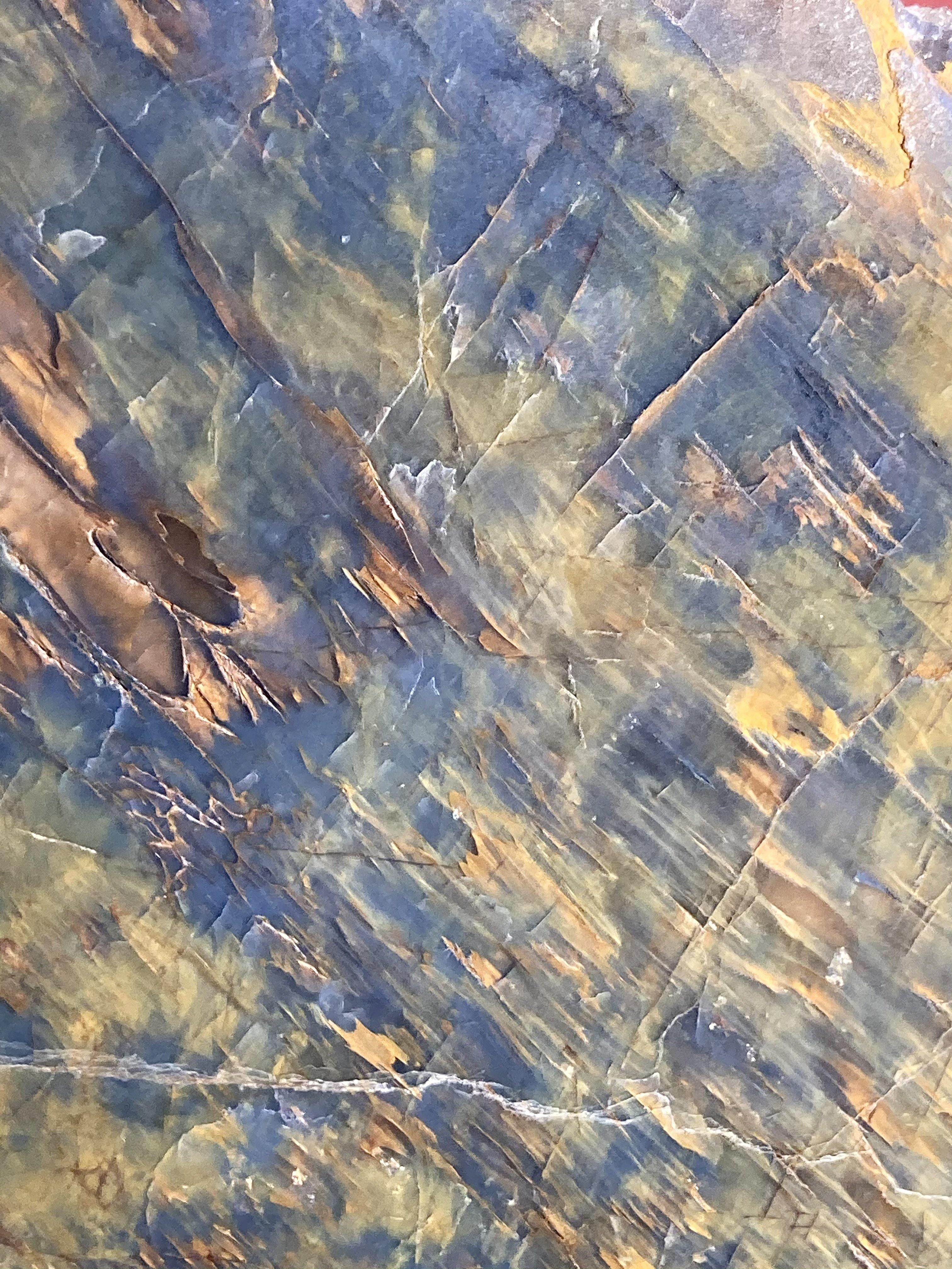 Ocean Jasper Slab (with gold stand) - thecrystalvan