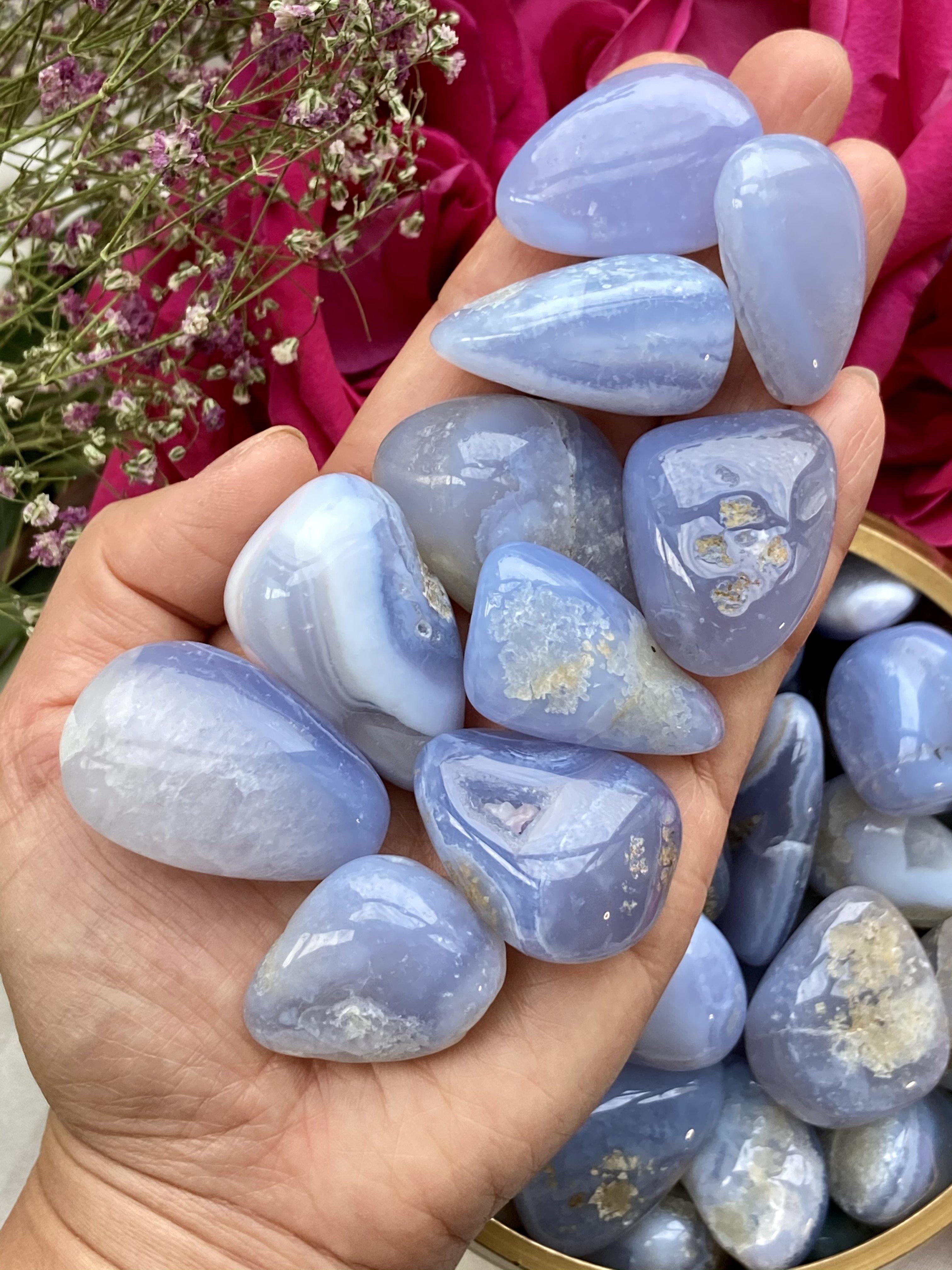 Blue Lace Agate Tumbles - thecrystalvan